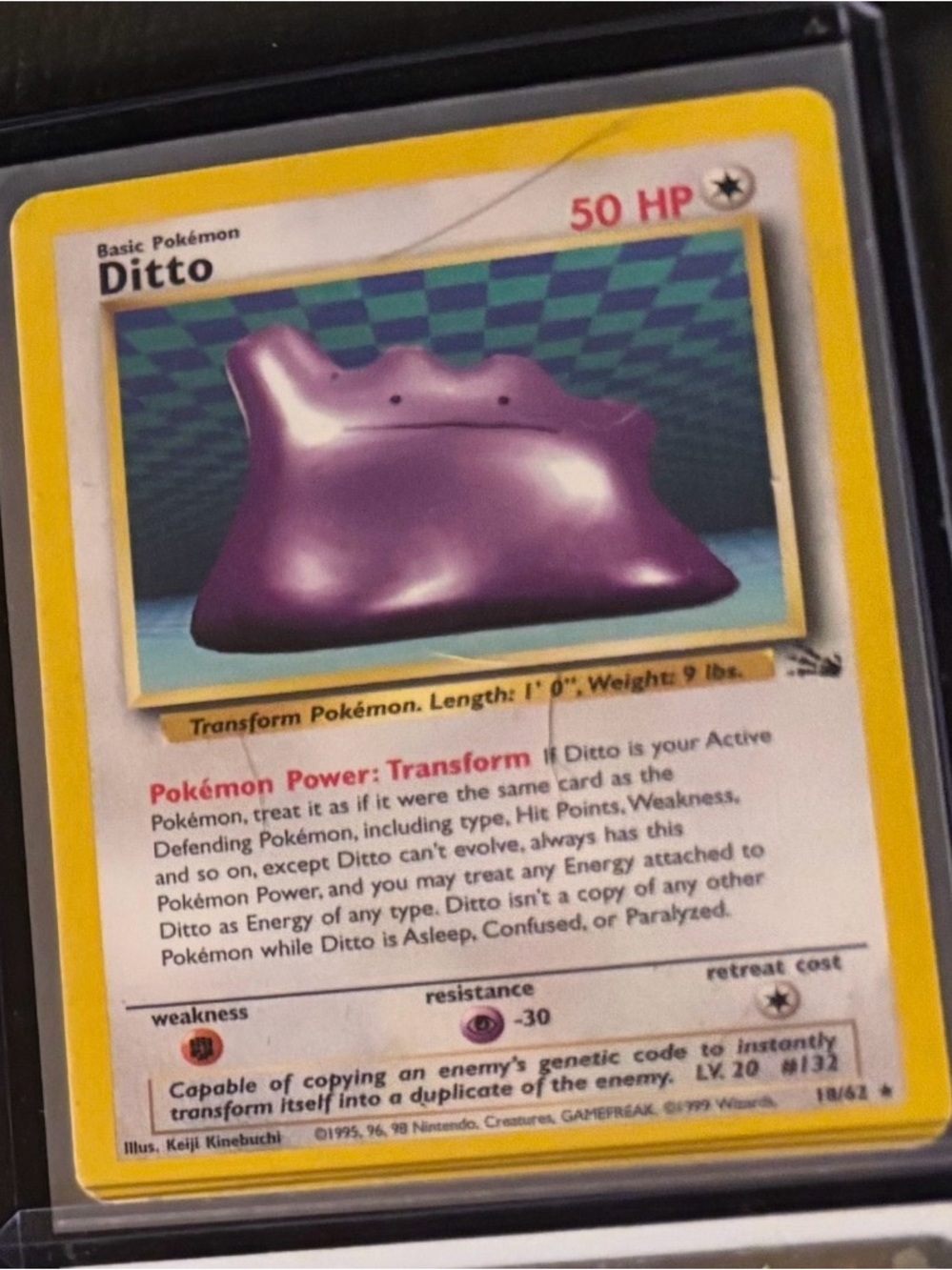 Pokemon Ditto Trading Card - Purple, Yellow, Blue